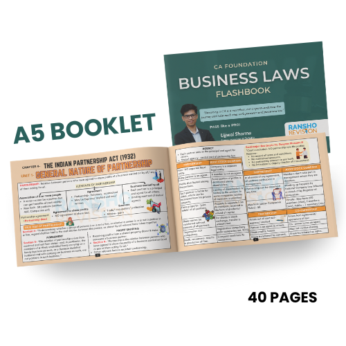 CA combo- Business Laws and Quantitive Aptitude colorful flashcards
